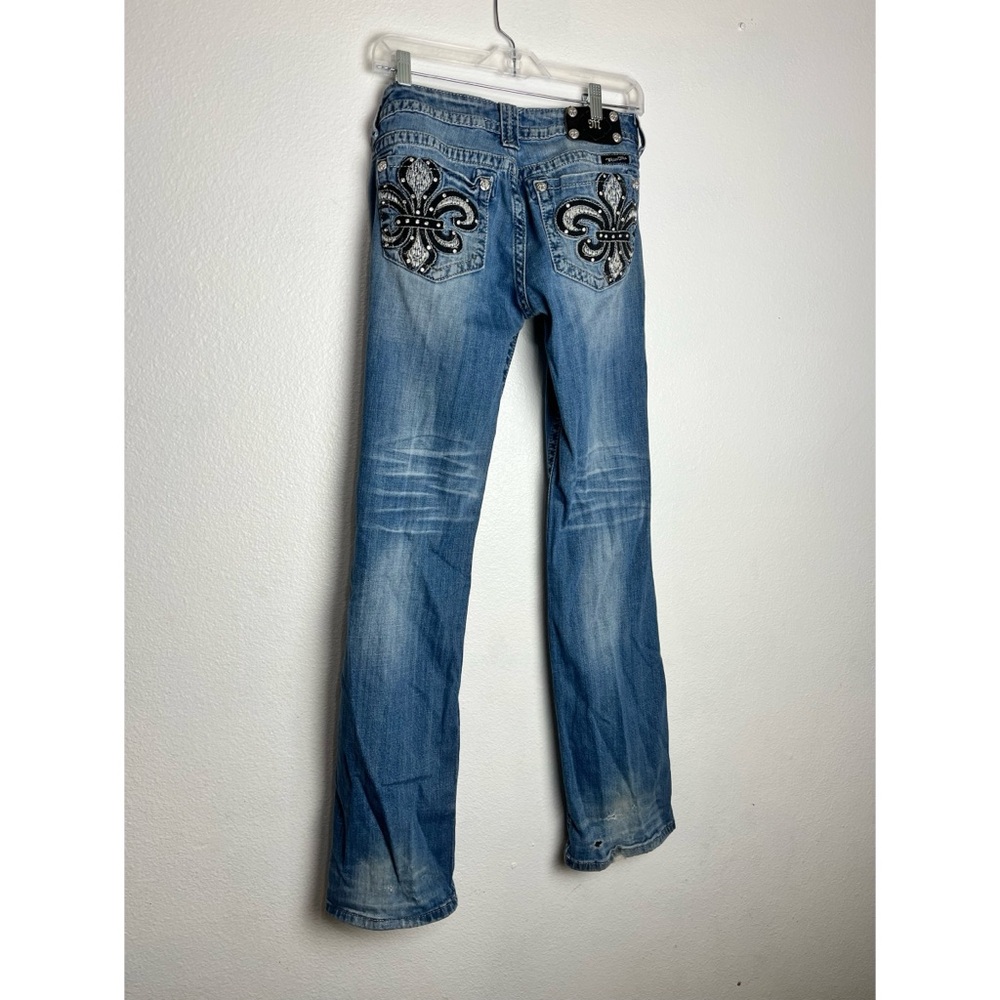 Miss Me Light Blue Boot Cut Jeans with Embellished Pockets